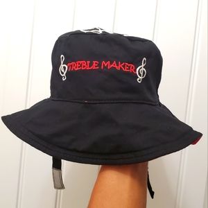 Kids "Treble Maker" & "I'm With The Band" Red & Black Bucket Hat Ages 2-4 Years